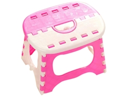 Taburete plegable portátil, compacto y resistente con diseño de plástico seguro y no tóxico para cocina, baño, hogar, oficina y camping (rosa)