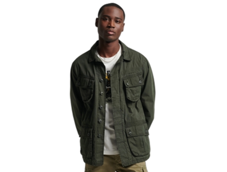 Abrigo para Hombre SUPERDRY (S - Algodón - Verde)