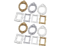 14 Marcos Decorativos Resina Estilo Barroco Decoración Diy Tamaño Cartera Juego Piezas Soportes Seguros