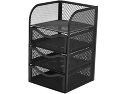 Organizador De Escritorio De 3 Cajones, Pequeño, De Plástico Negro, Para Material De Oficina.