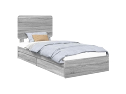 Maison Exclusive - Cama Con Almacenamiento Con Cabecera Gris Sonoma 90 X 200 Cm