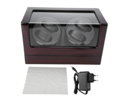 Caja giratoria mecánica para 4 relojes automáticos, estuche rojo/negro