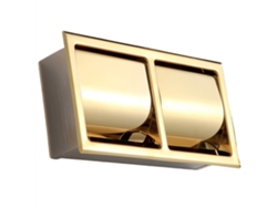 Caja de rodillos doble de acero inoxidable 304 dorada para montaje en pared Jortmrd