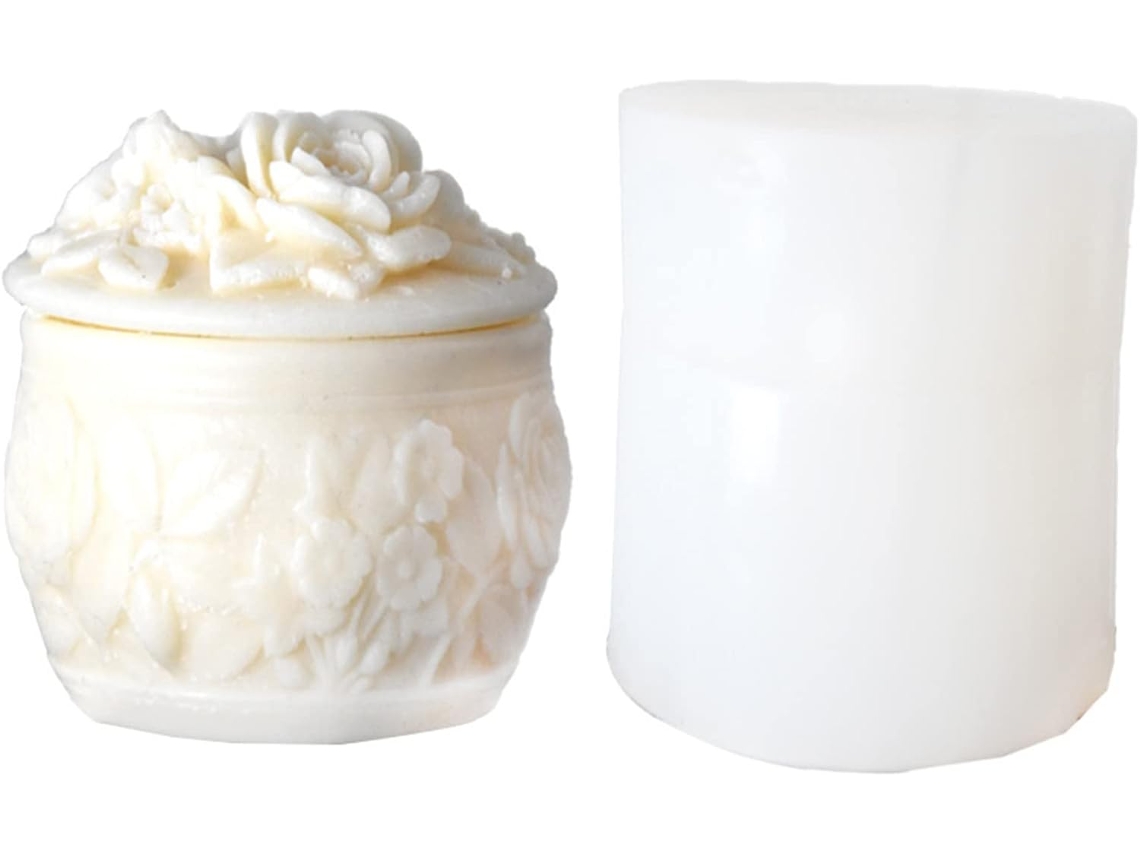 Juego De 2 Moldes Decorativos De Resina De Silicona Para Decoración Rosa