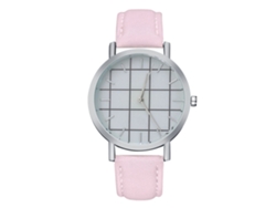 Reloj De Pulsera De Cuarzo Simple Unisex Casual De Cuero Artificial Zhoulianfa Rosa