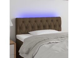 Cabecero Con Led De Tela Marrón Oscuro 100x7x78/88 Cm