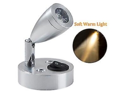 Lámpara de lectura LED de 12 V, lámpara LED de interior, lámpara de noche de 3 W con luz cálida para autocaravanas. Nostalgia88