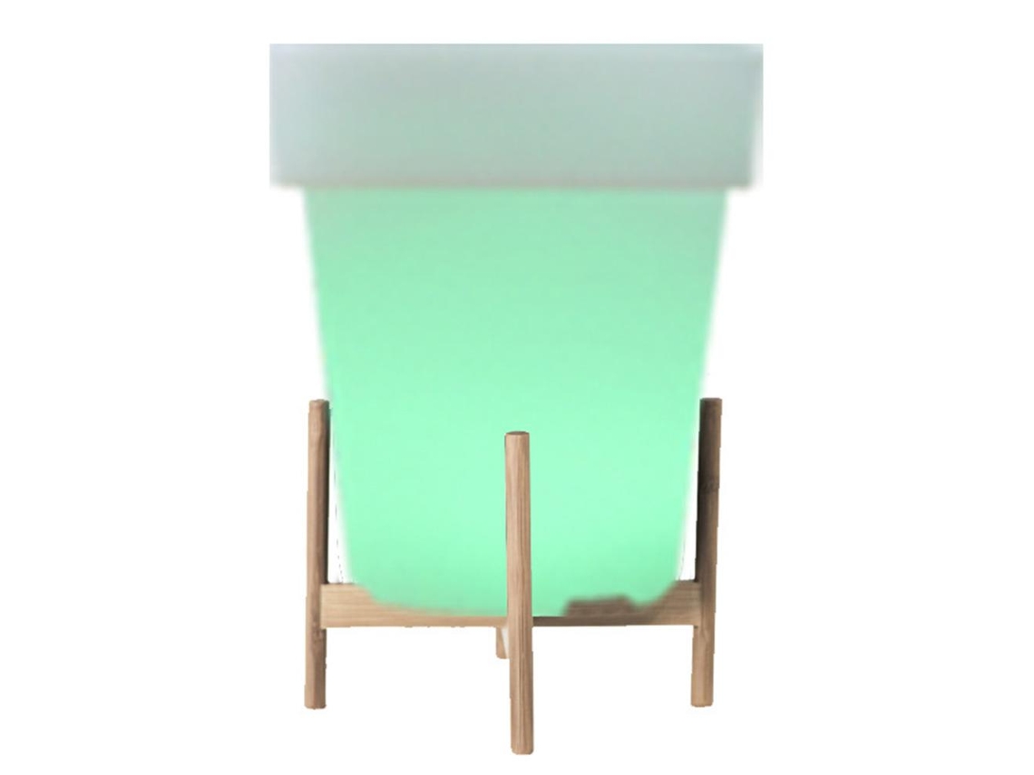 Luces de jardín, macetas de plástico, macetas iluminadas