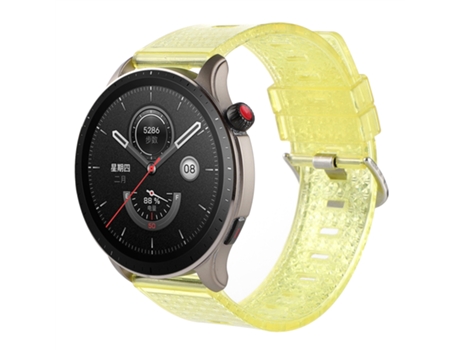 Correa de reloj inteligente para Huawei Watch3 Pro 22 mm Correa de reloj de TPU transparente con diamante brillante (amarillo)