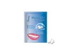 Adhesivo dental temporal para rellenar huecos y prótesis dentales: fácil de usar, resistente y ecológico.