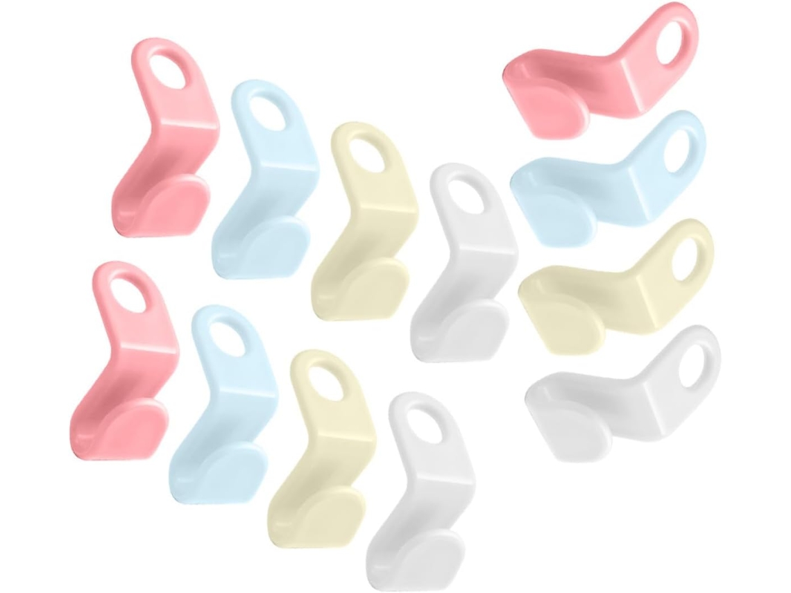 Juego 20 Ganchos Pvc Perchas Diseño Curvo Esquinas Redondeadas Antideslizantes Multifuncionales Colgar Abrigos