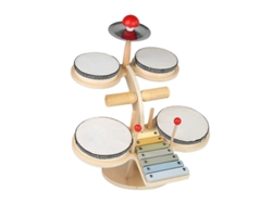 Batería Infantil 11 En 1 - Instrumentos Musicales De Madera - Juguetes Educativos Para Niños Y Bateristas