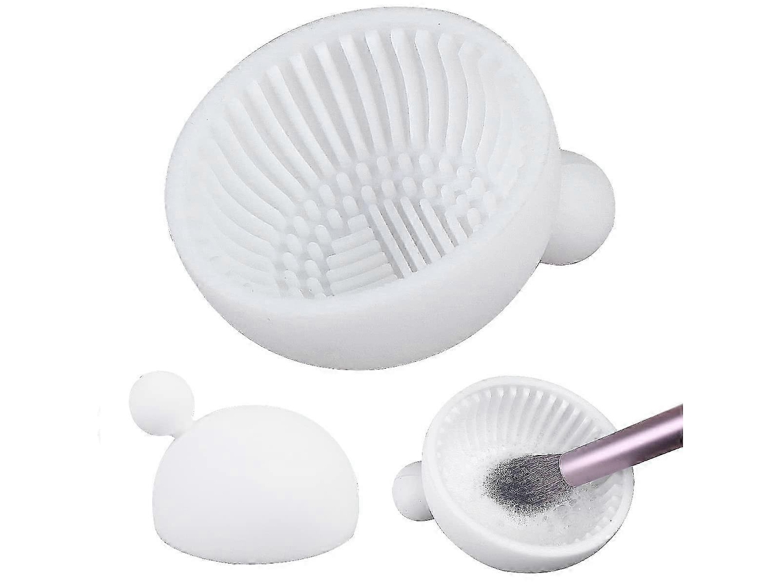 Almohadilla de silicona para limpieza de brochas de maquillaje Rosewell, compatible con varias marcas (blanco)