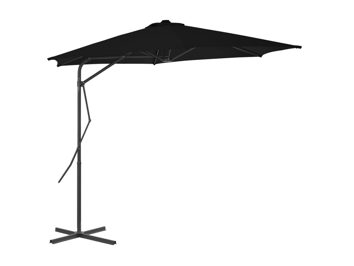 Maison Exclusive - Sombrilla De Jardín Con Palo De Acero Negro 300x230 Cm