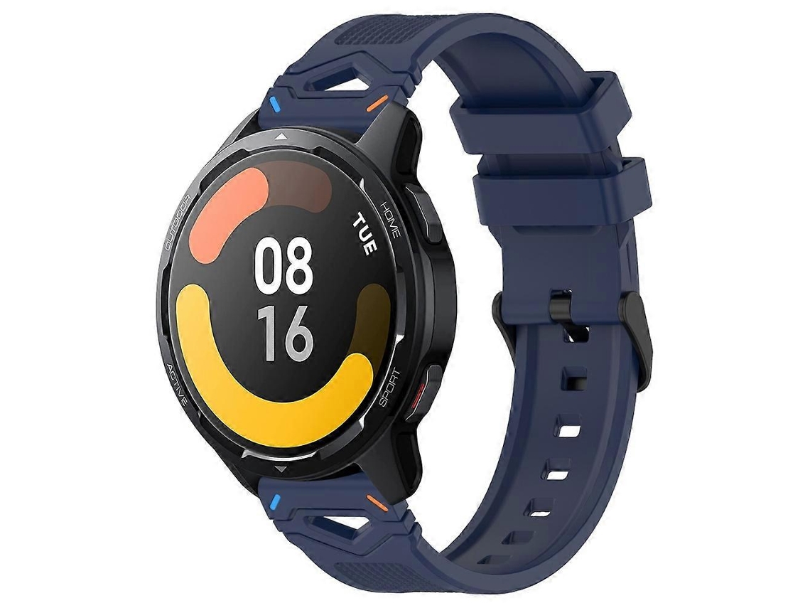 Correa de silicona negra con hebilla punteada para reloj Xiaomi de 22 mm.