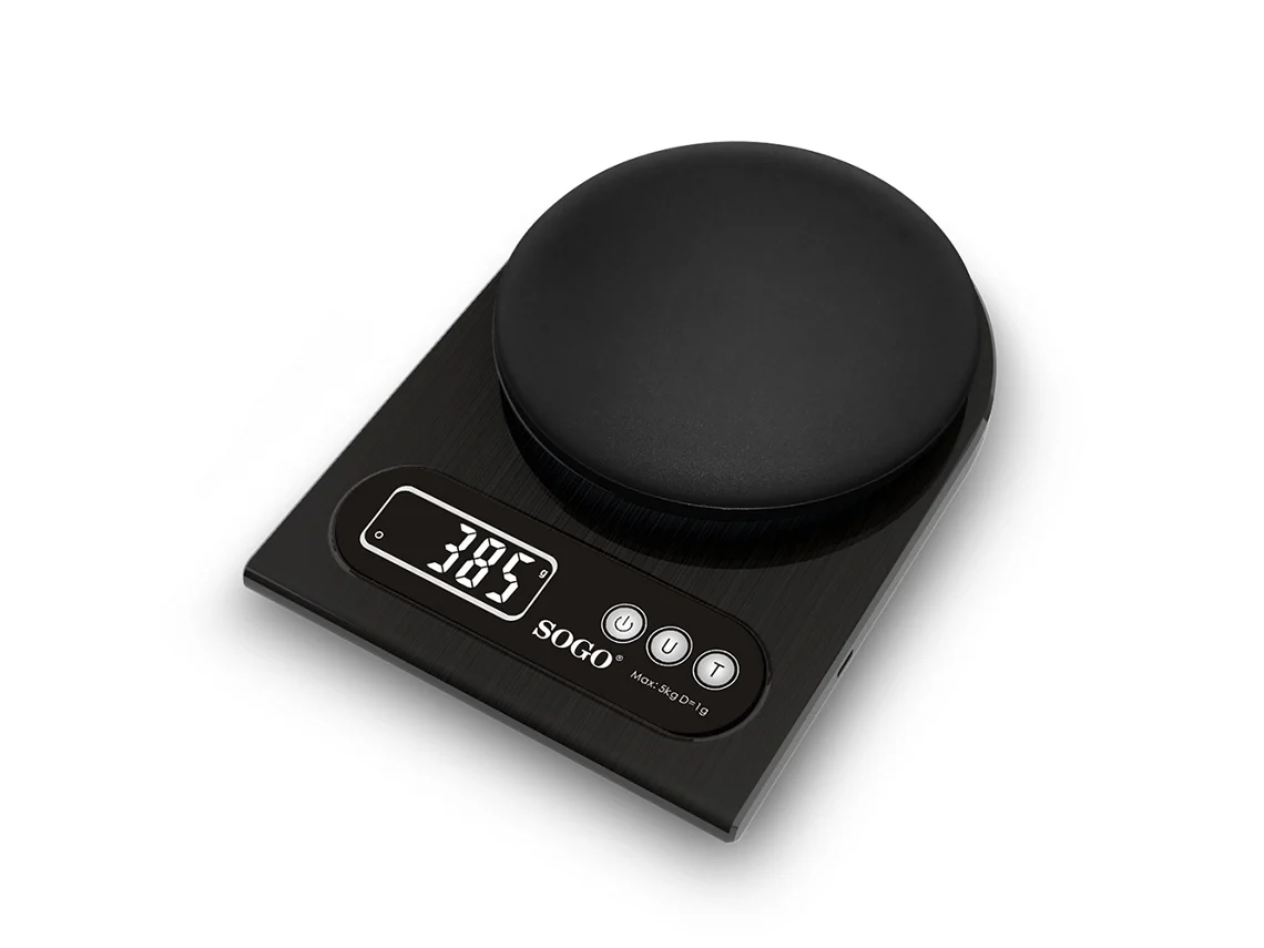 Báscula de Cocina SOGO BAC-SS-2935 (Capacidad Máxima: 5 kg - Negro)