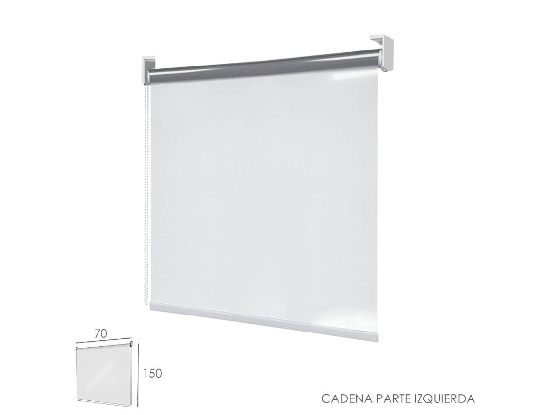 Mampara cortina enrollable pvc transparente, medidas 70 x 150 cm. cadena lado izquierdo