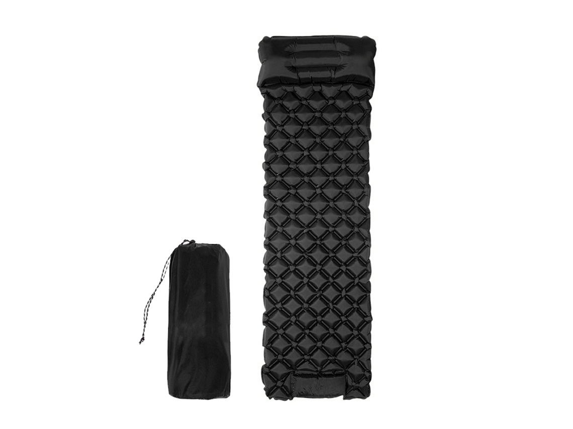 Colchón Hinchable Con Bomba Integrada Para Acampadas, Picnics Y Viajes. Esterilla Portátil Y Resistente A La Humedad Con Almohada.