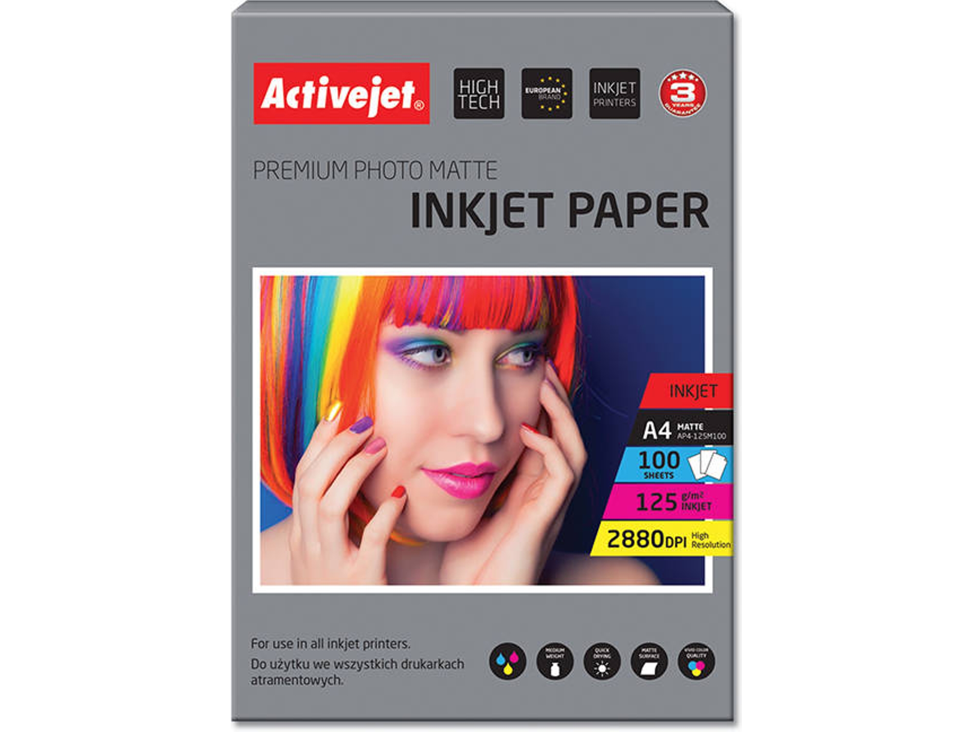 Papel Fotográfico ACTIVEJET AP4-125M100