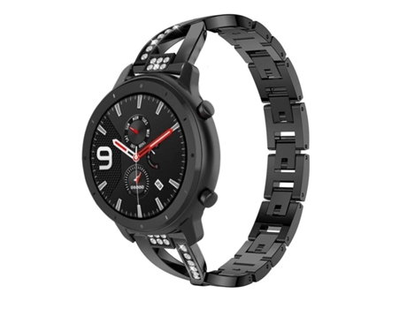 Pulsera de Acero de Lujo para Amazfit Gtr 2 Lte Negro VEANXIN