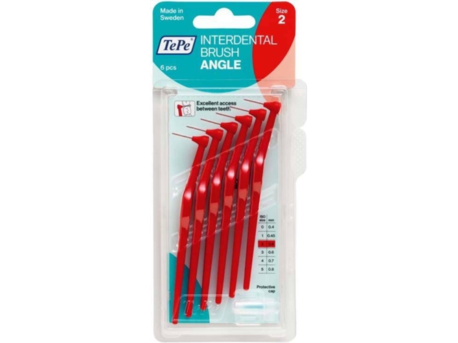 Tepe Angle Cepillos interdentales angulados palillos tamaño 2 05 mm pack de 6 0.7mm