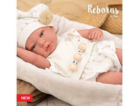 Muñeco ARIAS Arias Reborns 40 cm Aday Beige c/ Capazo (Edad Mínima: 3 Años - 46,5 x 21,5 x 30 cm)