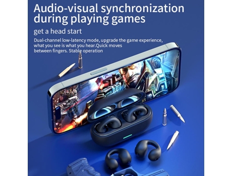 Auriculares de conducción ósea Auriculares inalámbricos de oído abierto, Auriculares de entrenamiento impermeables a prueba de sudor Auriculares de...