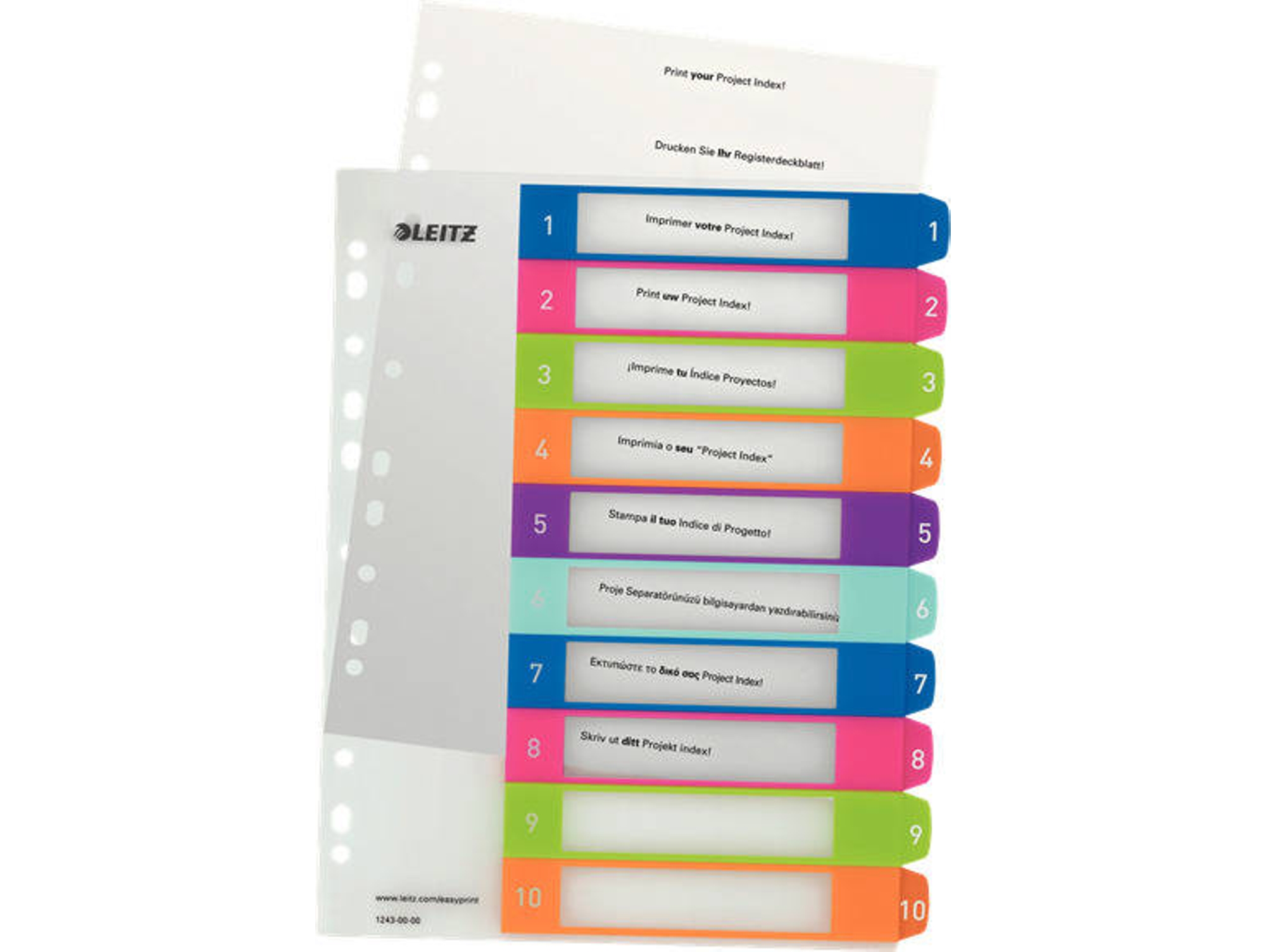 Separadores Imprimibles LEITZ WOW 10 colores (A4)