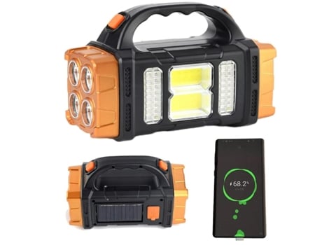 Linterna para acampar con cargador solar, linternas de mano con múltiples lámparas, linterna eléctrica para caminatas al aire libre o cortes de ene...
