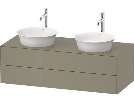 DURAVIT Tulip blanco, mueble de baño colgado en la pared, ancho 1300 x profundidad 550mm, con 2 cajones, con tecnología tip-on, WT4988B