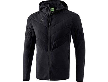 Chaqueta con Capucha ERIMA Acolchada Y de Punto (Negro - S)