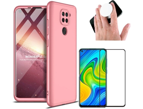 Carcasa, Protector y Popsocket Xiaomi Redmi Note 9 Slim armor 360º Rosa