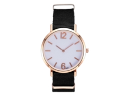 Reloj Analógico De Cuarzo Para Mujer Y Hombre Con Correa De Nylon Negro Zhoulianfa