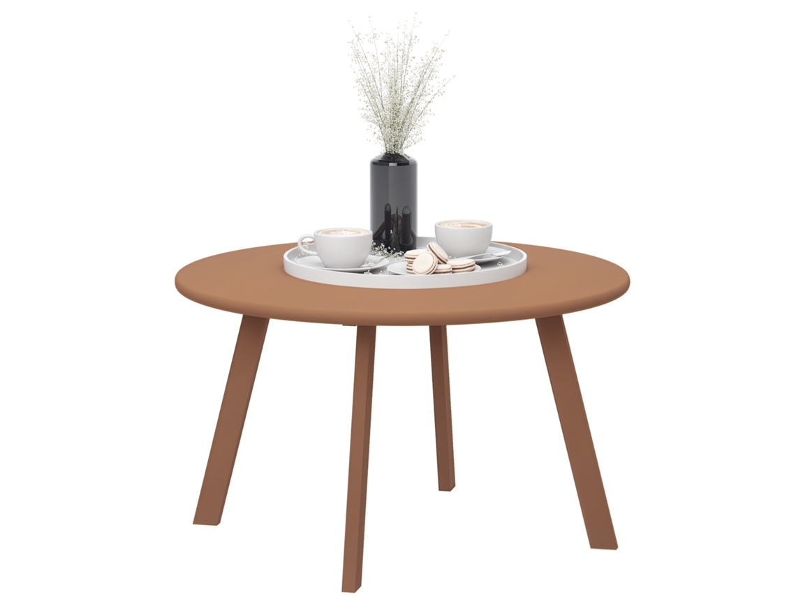 Mesa de centro metálica antideslizante Ø70x42 Naranja