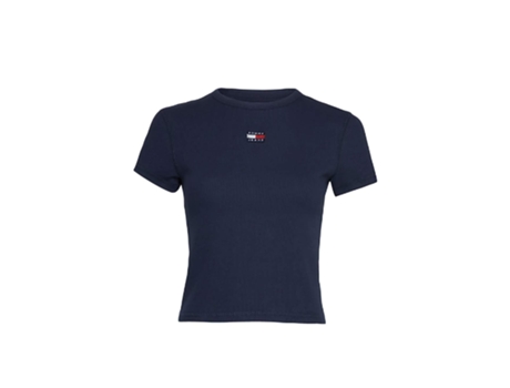 Camiseta TOMMY JEANS Algodón para Mujer (XS - Azul)