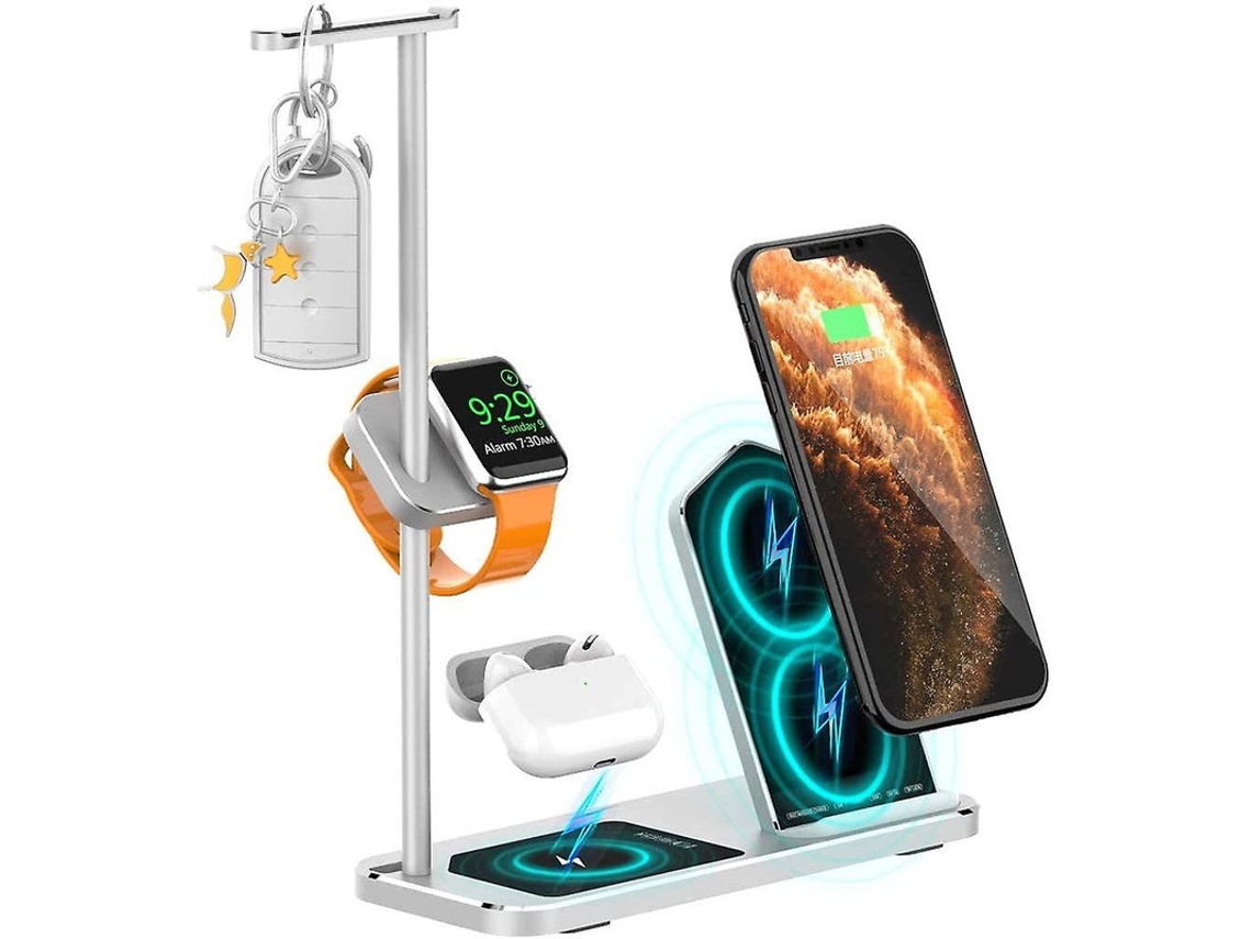 Cargador Sem Fio Qi Fast Para Apple, Samsung Yizhood Plateado