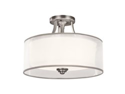 Flush Mount KICHLER (KL-Lacey-SF-AP) Mala de lino Lacey, vidrio ópalo, acero E27 3 Bulbos