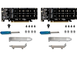 Tarjeta Elevadora Para Servidor 2u Nvme Pcie X16 A M.2-key Nvmex4 Ssd De Doble Cara Con 4 Discos, Dividida.