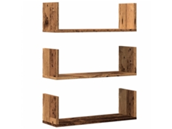 Maison Exclusive - Estantes De Pared 3 Uds Madera Ingeniería Envejecida 58x18x18cm