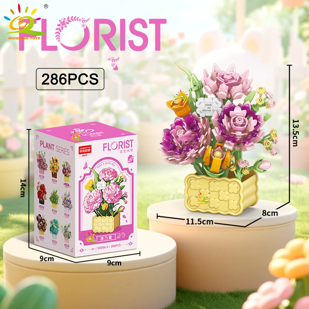 Bloques De Construcción En Miniatura Moc Mini Flower With Vase