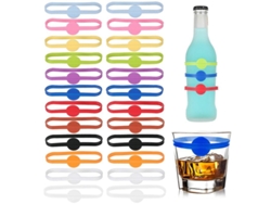 Marcadores De Silicona Reutilizables Para Vasos De Vidrio, Seguros, 24 Piezas, Fáciles De Limpiar.