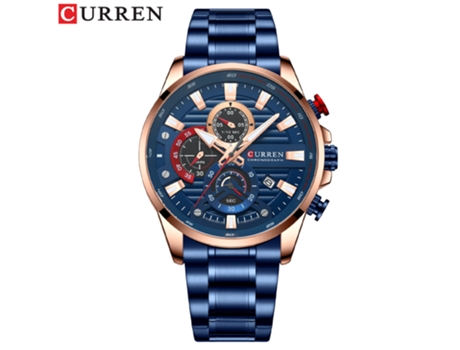 Relojes para hombre, reloj de acero inoxidable resistente al agua para hombre, reloj de pulsera analógico de cuarzo para negocios, carcasa rosa y a...