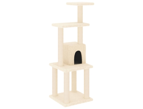 vidaXL Rascador para gatos con postes de sisal crema 105 cm