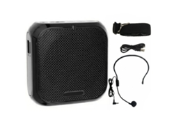Amplificador De Voz Profesional Mini Ligero Con Cable Y Micrófono De Solapa Para Profesores - Negro