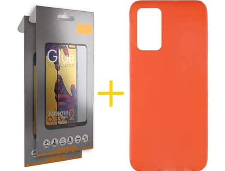 Kit Funda + Protector de Pantalla Huawei P40 SKYHE Cristal Templado 6717 Rojo