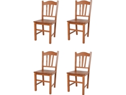 Conjunto de 4 Cadeiras T M C S Silvana (Castanho Cerejeira - 94x45x51 cm - Madeira)