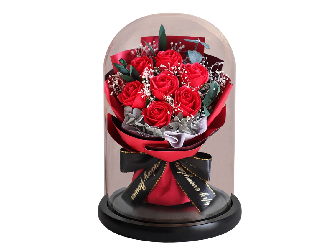 Regalos para mujeres, rosas permanentes en cúpulas de cristal, regalo romántico para novias, San Valentín