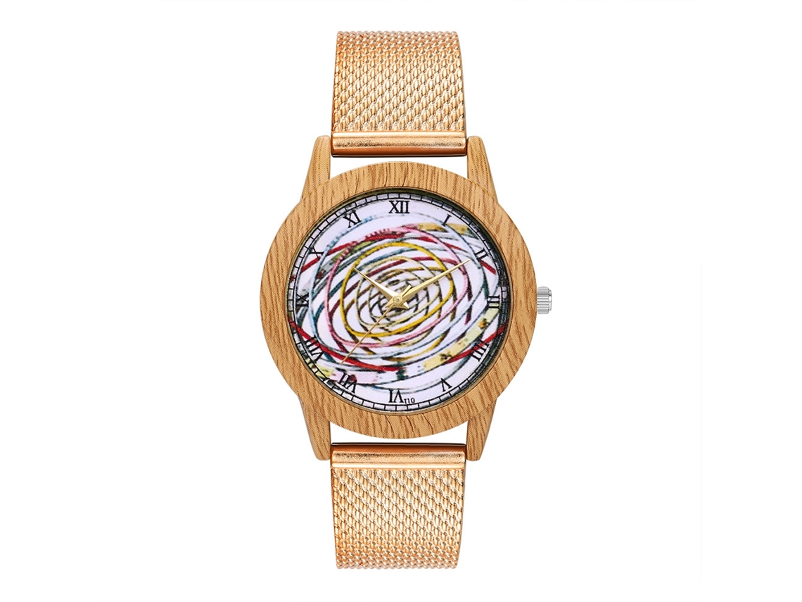 Reloj De Pareja Unisex De Cuarzo Con Correa De Silicona Y Dial Redondo (oro Rosa)