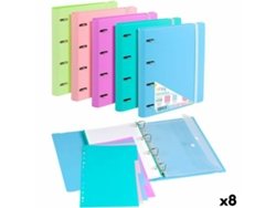 Carpeta de anillas Carchivo Goma Multicolor A4 (8 Unidades)