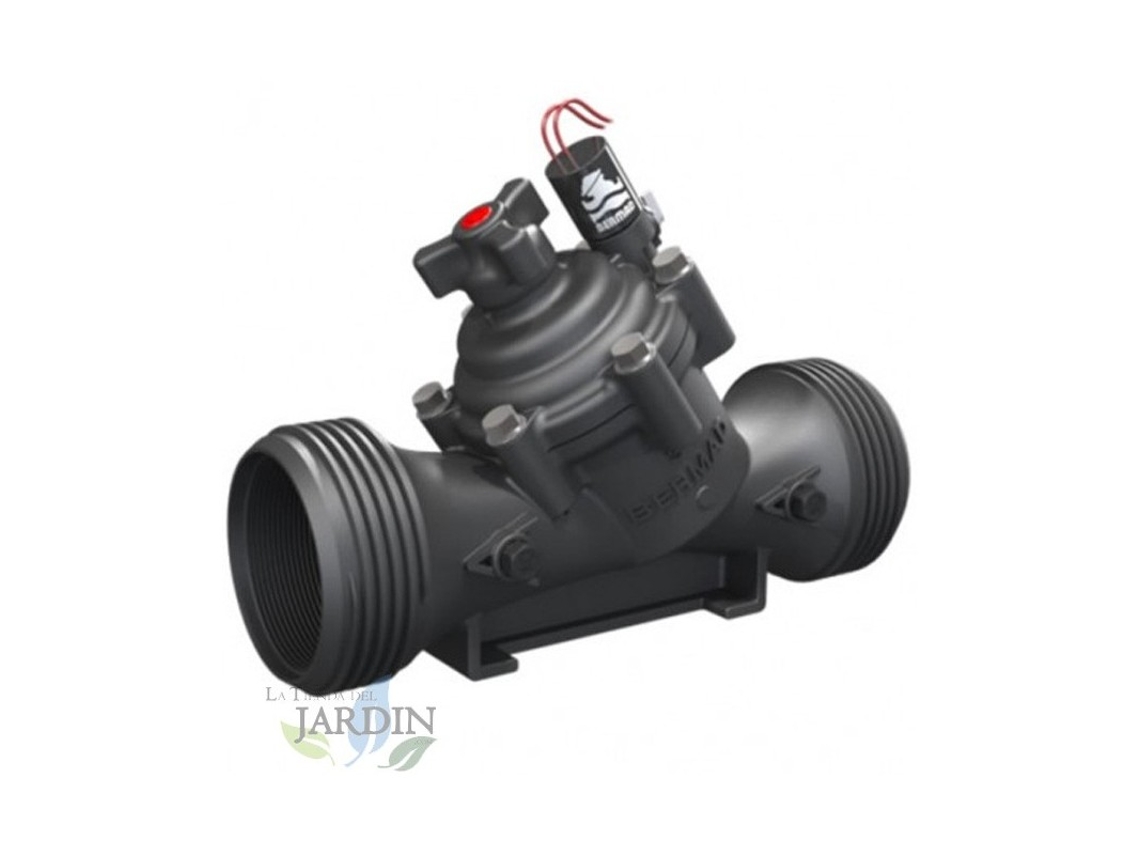 Electrovalvula 9V Agricola 3'' 90Mm Bermad Con Regulador de Caudal Funciona Con Programadores de Riego a Pilas Bateria 9V SUINGA